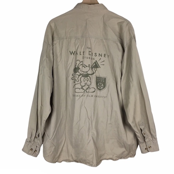 DISNEY STORE Vintage Mickey Button Down Walt Disney Studios Distressed Size XL - Picture 1 of 16